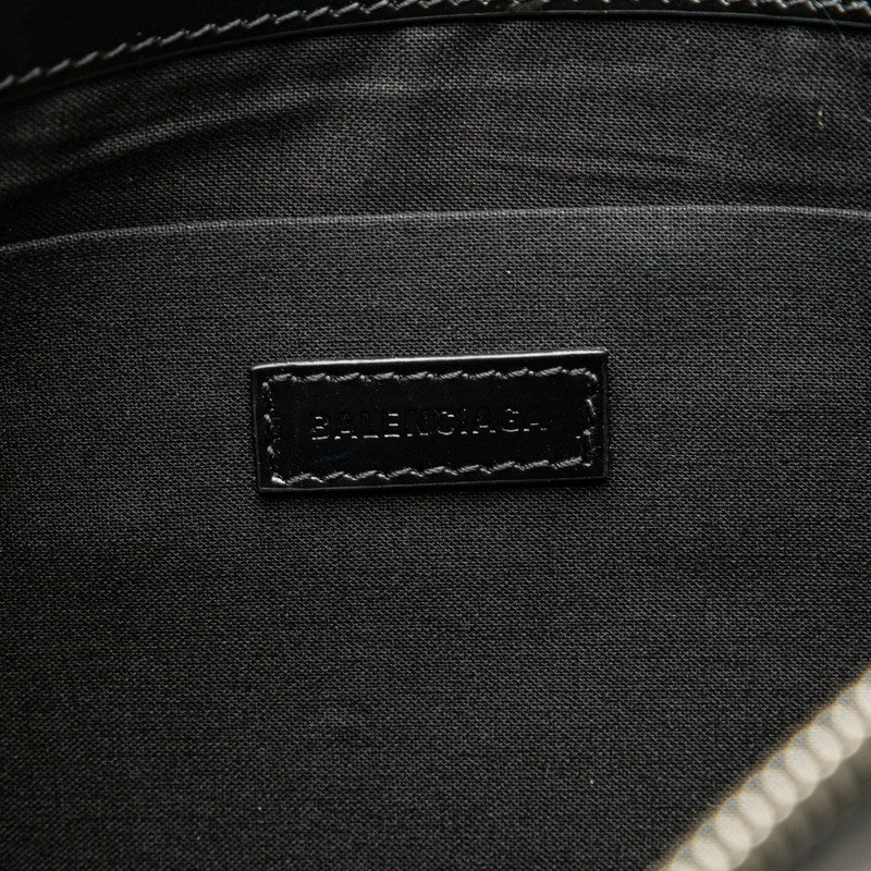 Top Quality Balenciaga Navy Clip M Canvas Leather Clutch