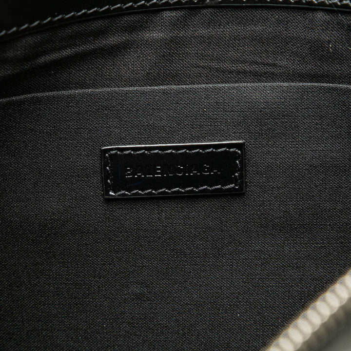 Top Quality Balenciaga Navy Clip M Canvas Leather Clutch