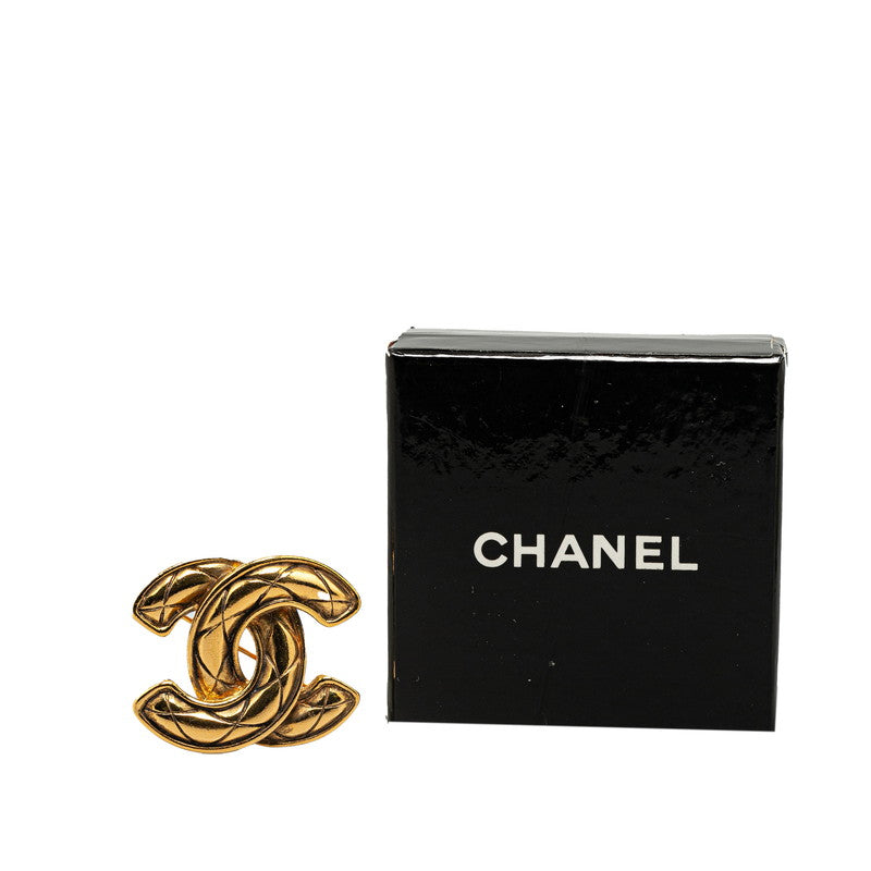 Top Quality Chanel Coco Mark Matelasse Brooch Gold Plated
