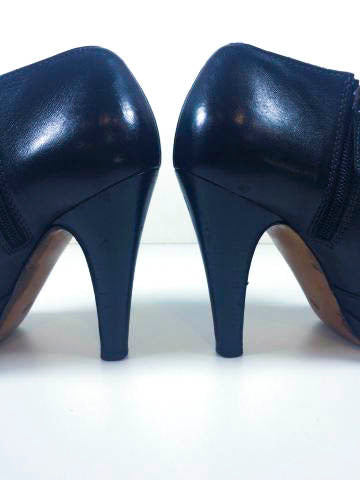 MOSCHINO Cheap and Chic Black Leather Ankle Booties with Silver Buckles Size 9