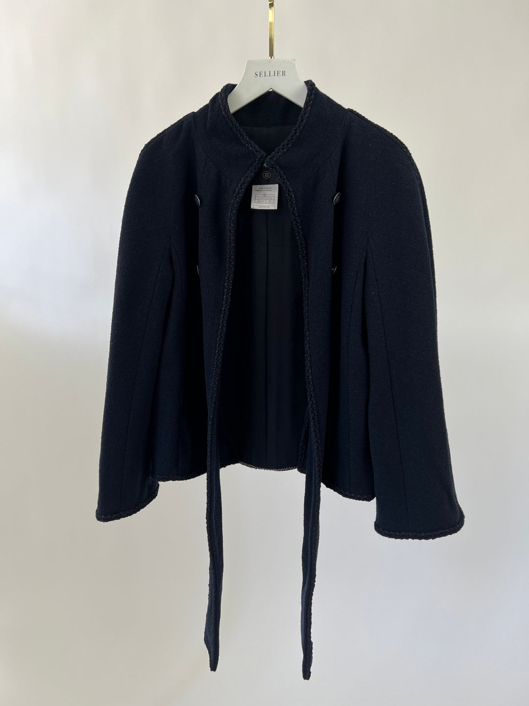 Top Quality Chanel Navy 2008 Cruise Accent Jacket with Tassel Detailing FR 38 (UK 10)