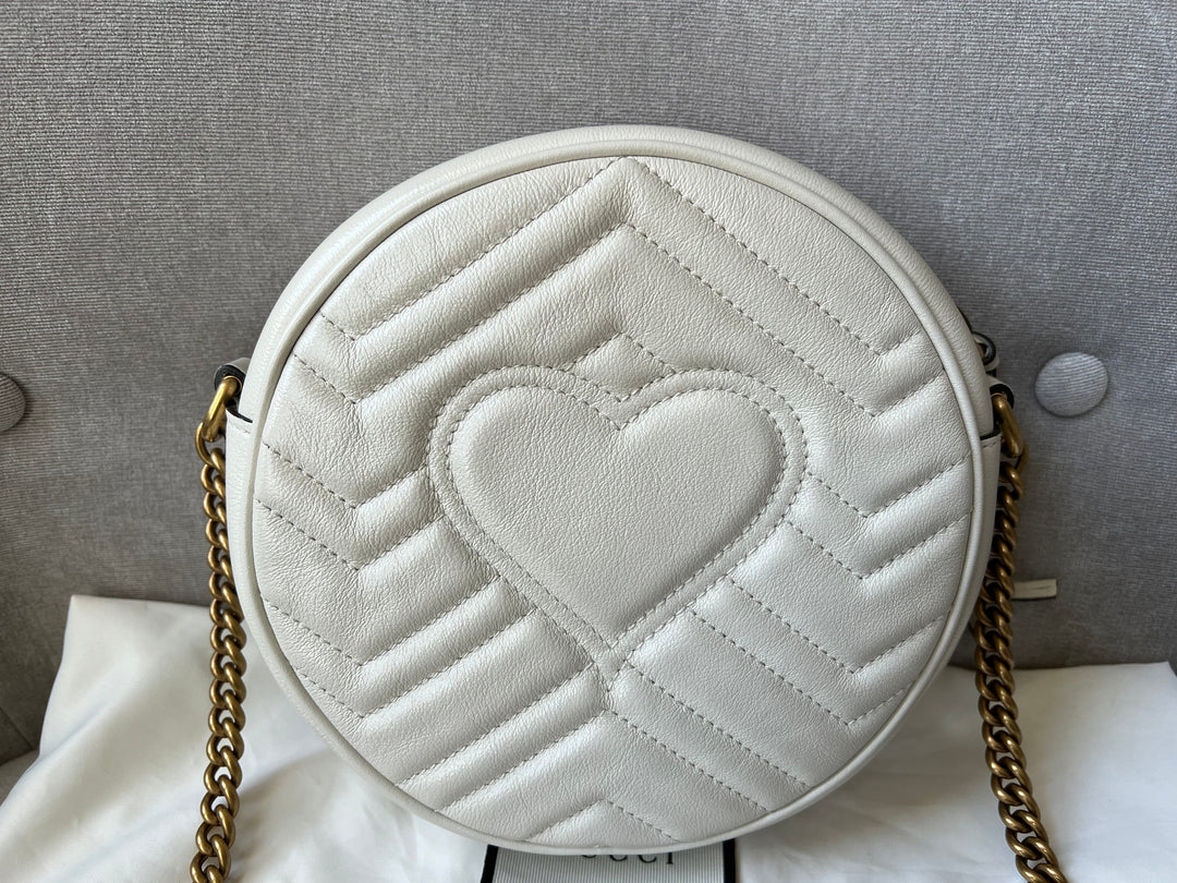 Gucci GG Round White Marmont Small Shoulder Bag (RRP £1,160)