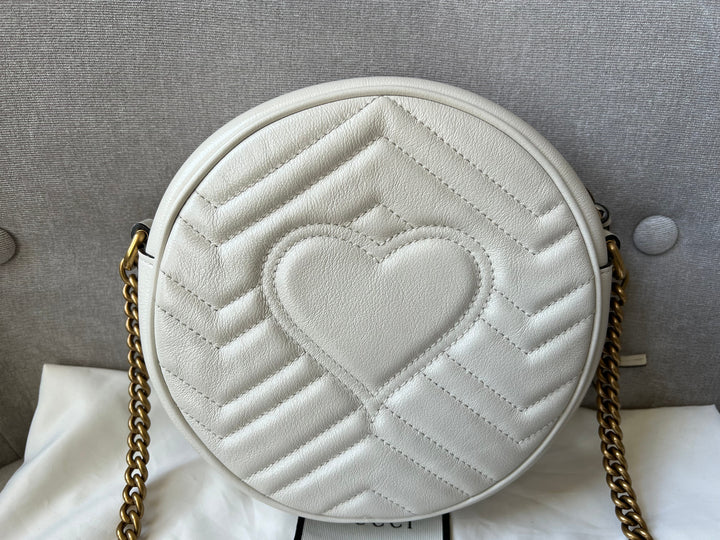 Gucci GG Round White Marmont Small Shoulder Bag (RRP £1,160)