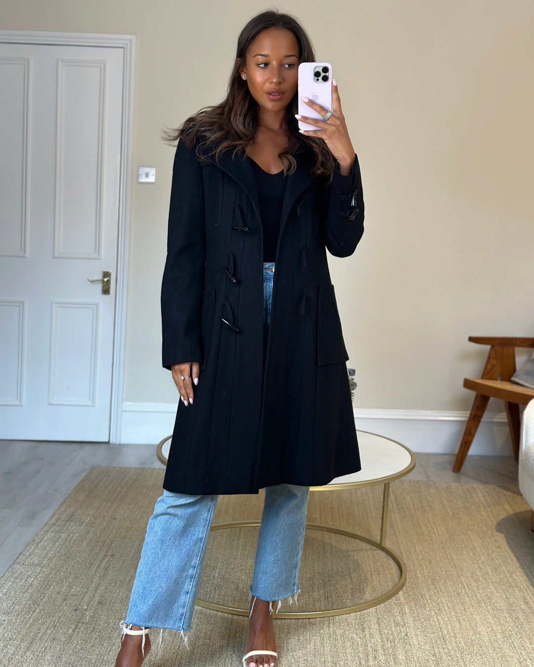 Top Quality Chanel Black Hooded Longline Wool Coat with Toggle Fasten Detail  FR 42 (UK 10)