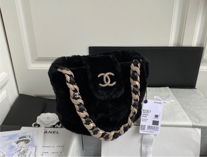 Fur material Top Quality Chanel Handbag