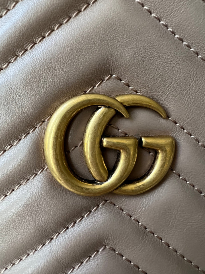 Gucci GG Dusty Pink Marmont GG Mini Bucket Bag (RRP £825)