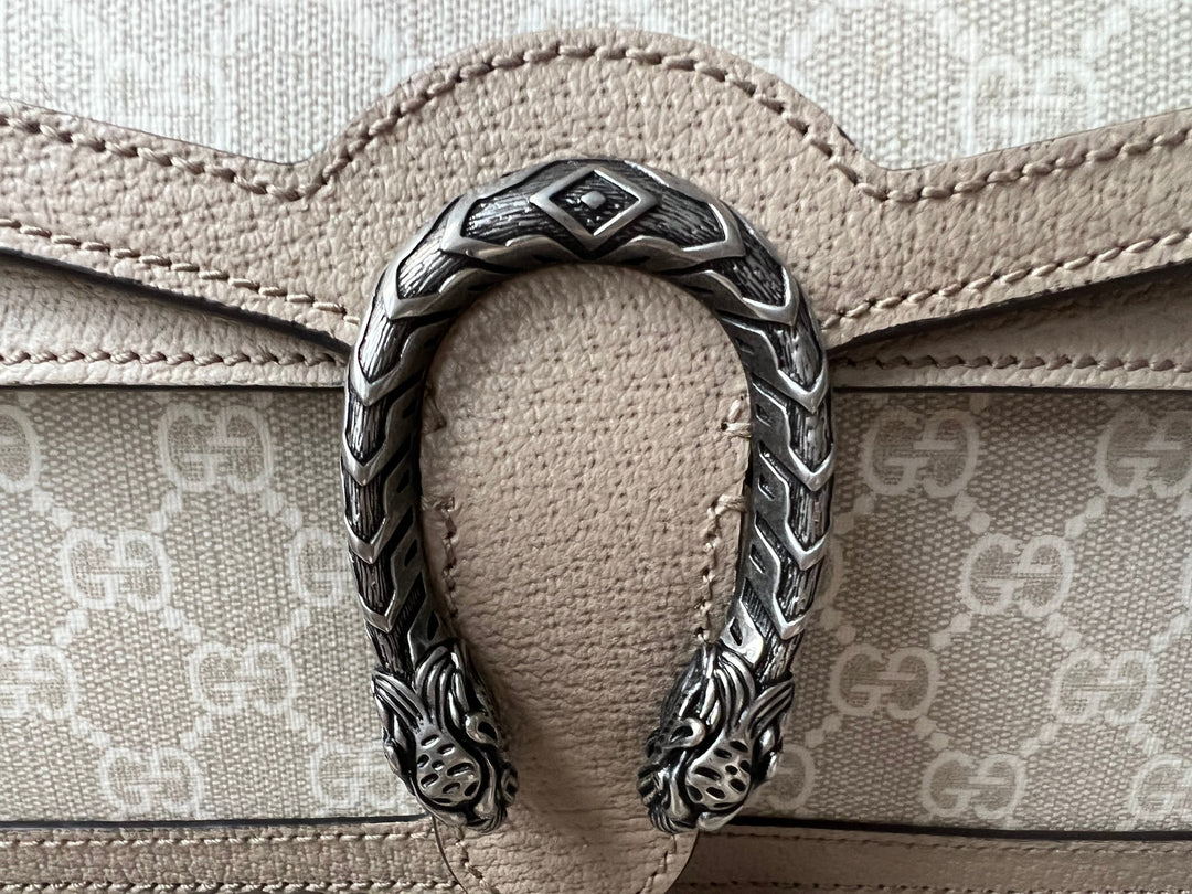 Gucci Dionysus GG Small Shoulder Bag in White and Beige Canvas (RRP £2,130)