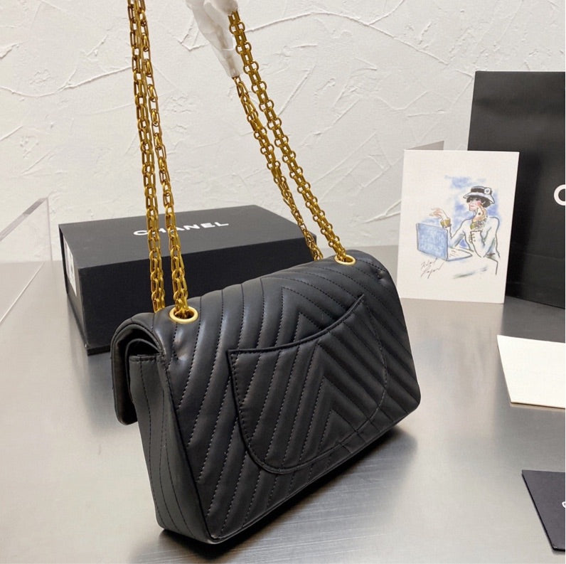 Black Top Quality Chanel woman handbag