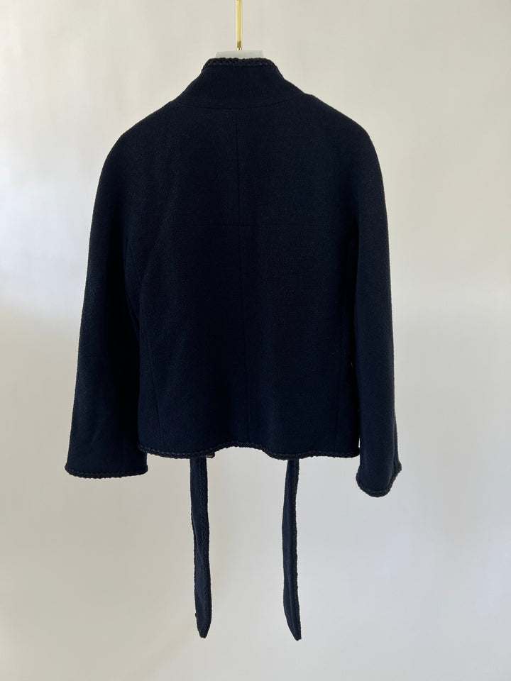 Top Quality Chanel Navy 2008 Cruise Accent Jacket with Tassel Detailing FR 38 (UK 10)