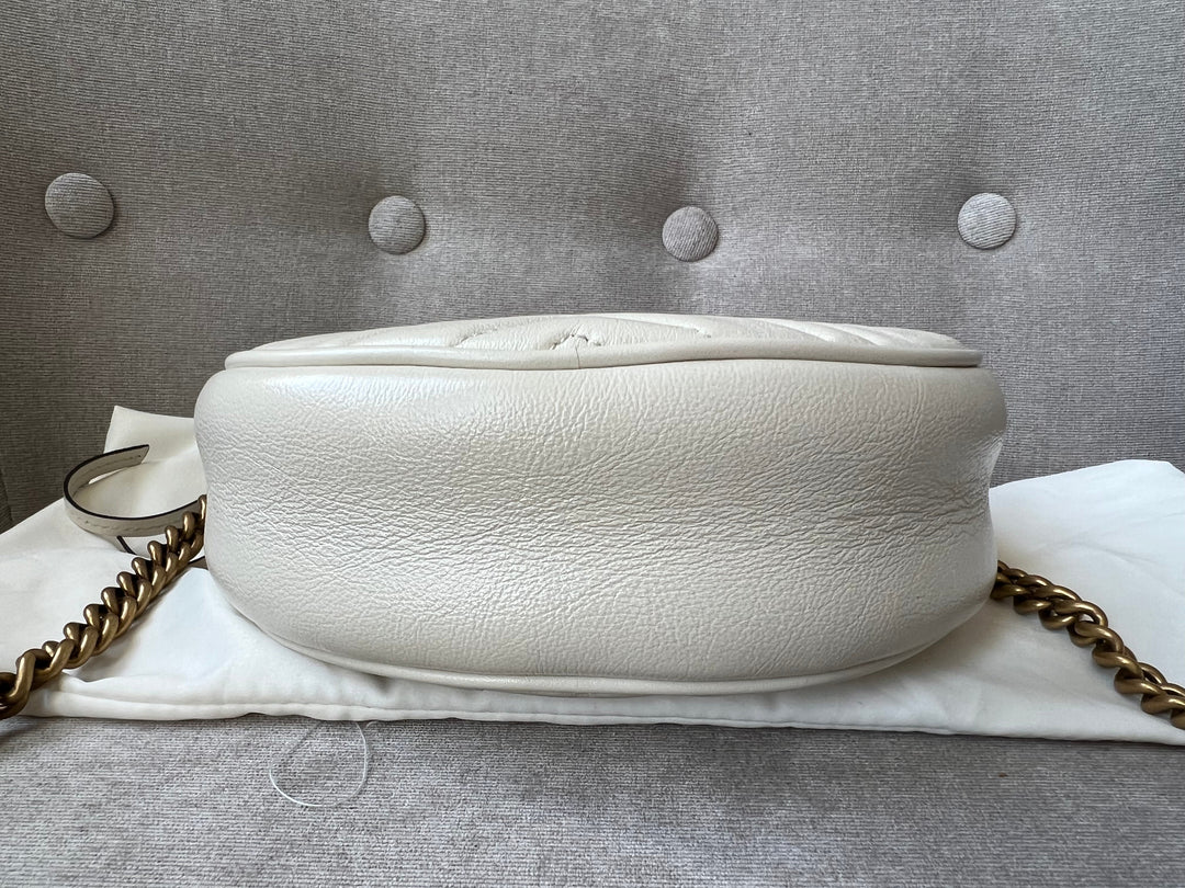 Gucci GG Round White Marmont Small Shoulder Bag (RRP £1,160)