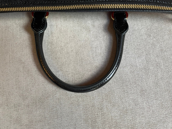 Gucci Red Suede and Blue Leather Ophidia Boston Bag