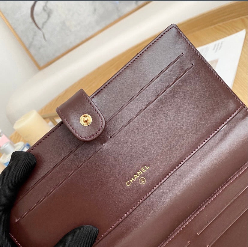 Top Quality Chanel leather black wallet