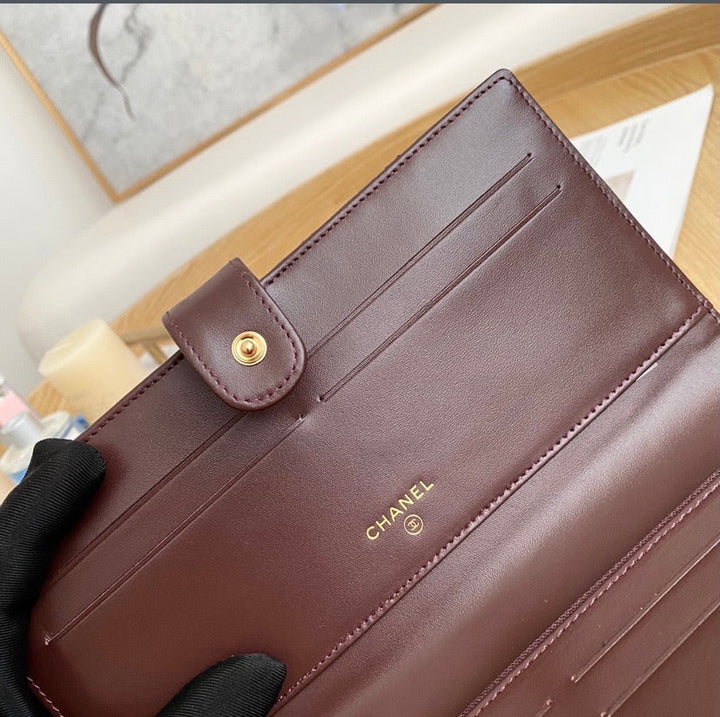 Top Quality Chanel leather black wallet