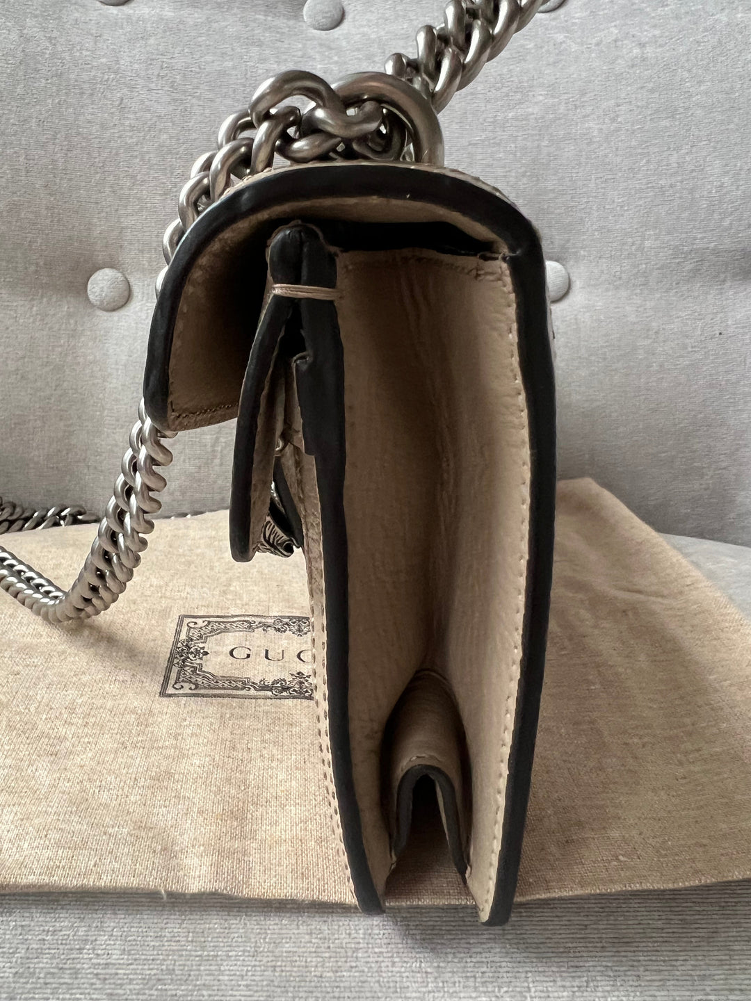 Gucci Dionysus GG Small Shoulder Bag in White and Beige Canvas (RRP £2,130)
