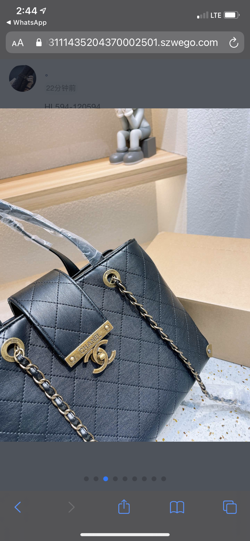 Black leather Top Quality Chanel woman handbag