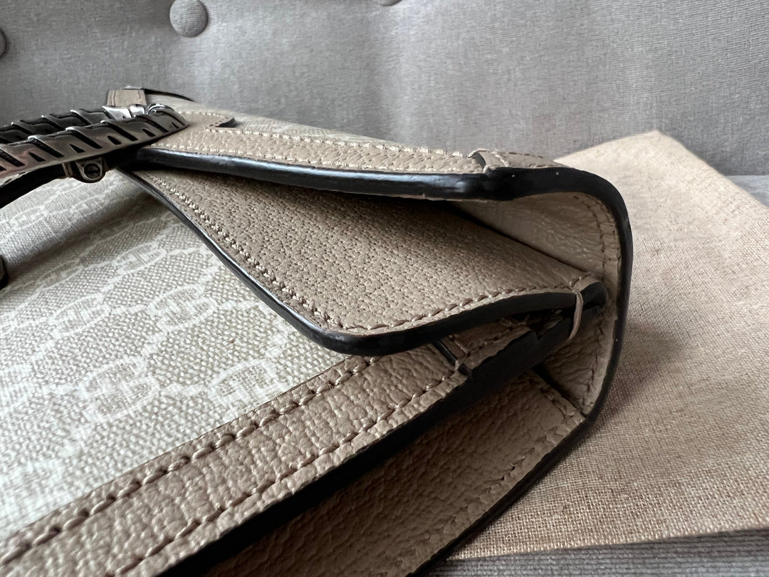 Gucci Dionysus GG Small Shoulder Bag in White and Beige Canvas (RRP £2,130)