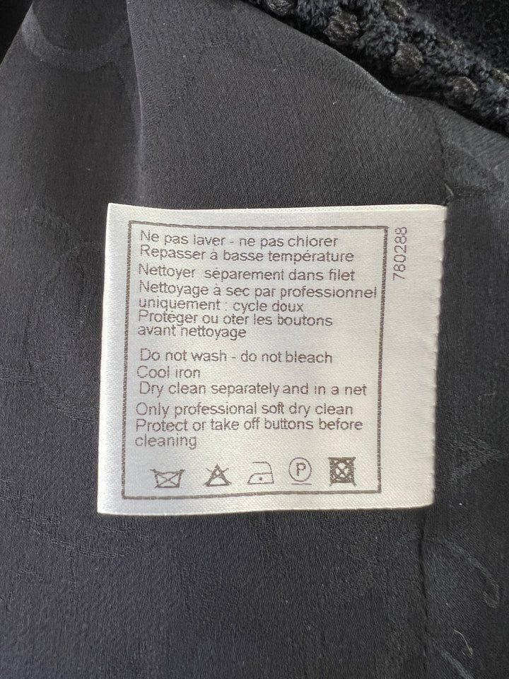 Top Quality Chanel Navy 2008 Cruise Accent Jacket with Tassel Detailing FR 38 (UK 10)