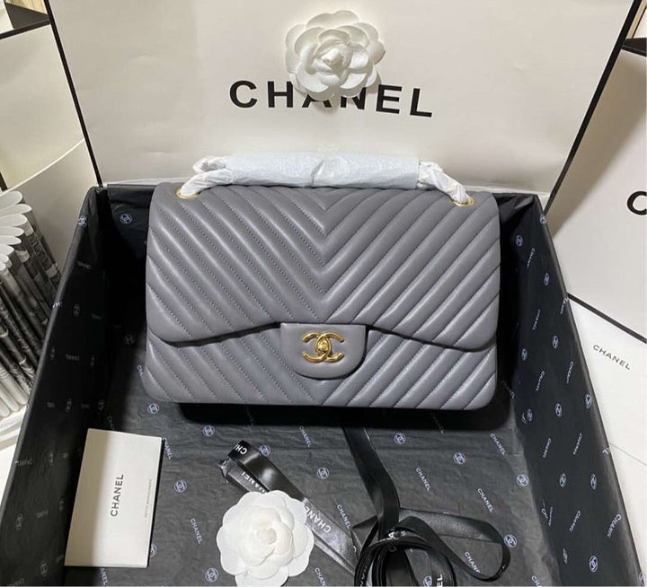 Grey Top Quality Chanel woman handbag
