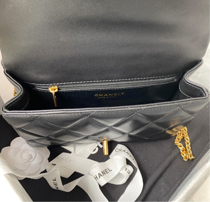 Black/gold Top Quality Chanel woman handbag
