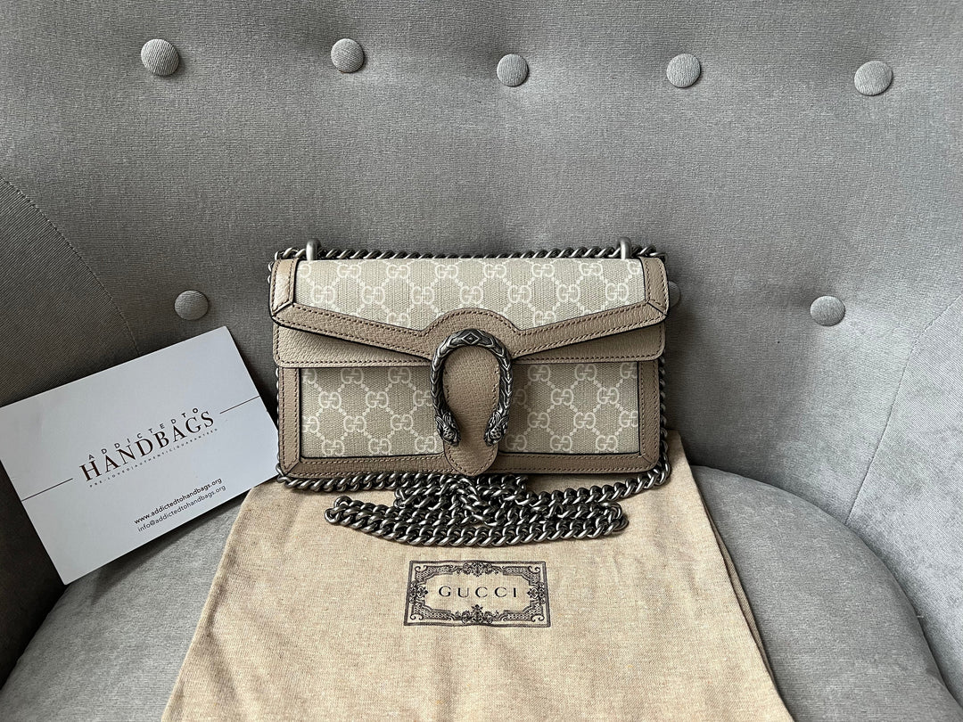 Gucci Dionysus GG Small Shoulder Bag in White and Beige Canvas (RRP £2,130)