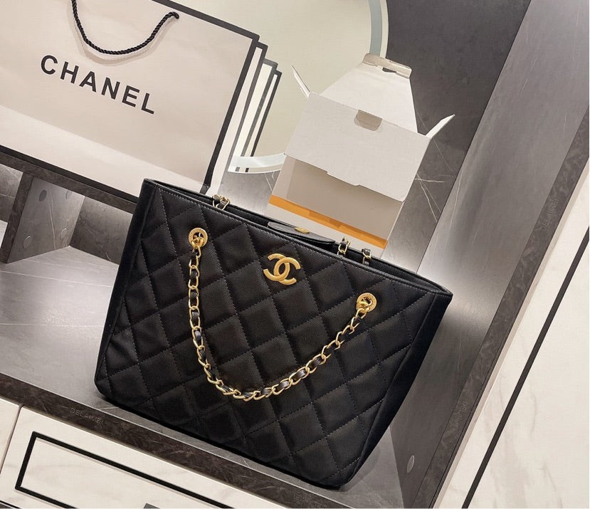 Black Top Quality Chanel woman shoulder Handbag
