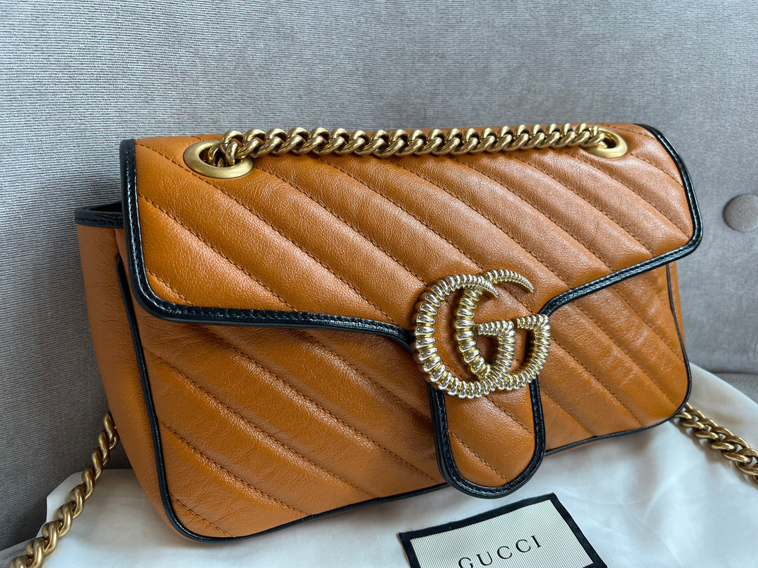 Gucci GG Torchon Tan Marmont Small Shoulder Bag (RRP £1590)