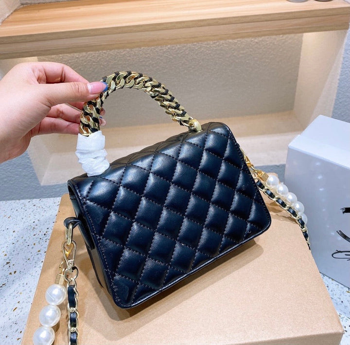 Black leather Top Quality Chanel handbag