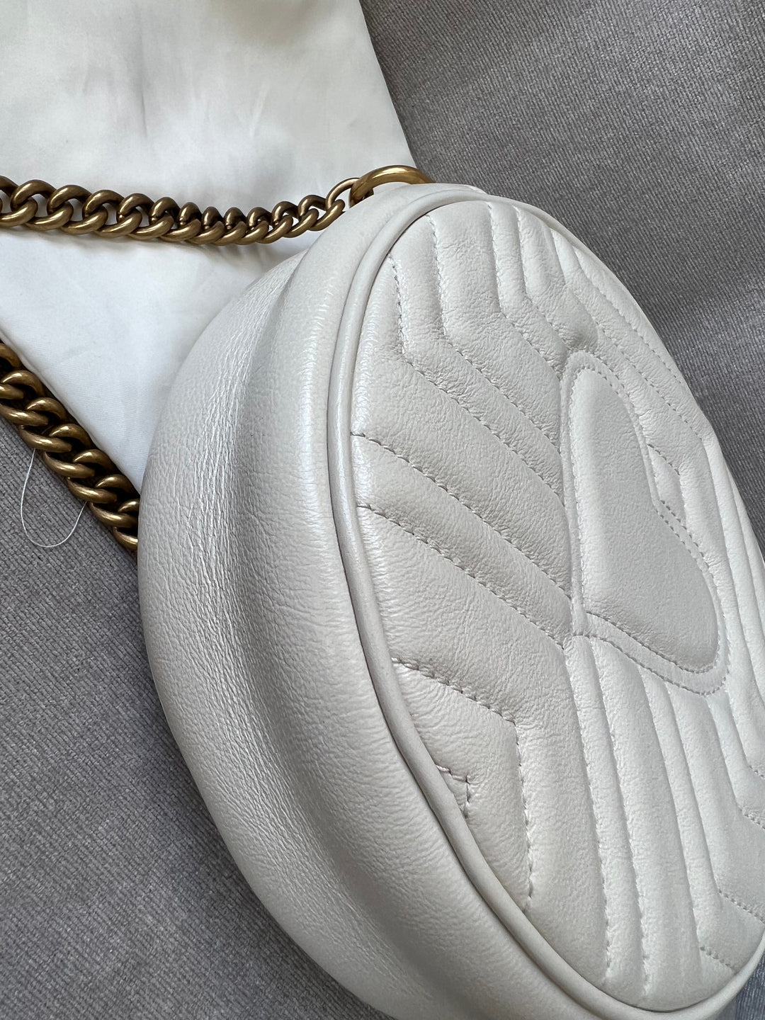 Gucci GG Round White Marmont Small Shoulder Bag (RRP £1,160)