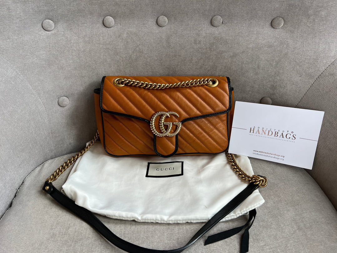 Gucci GG Torchon Tan Marmont Small Shoulder Bag (RRP £1590)