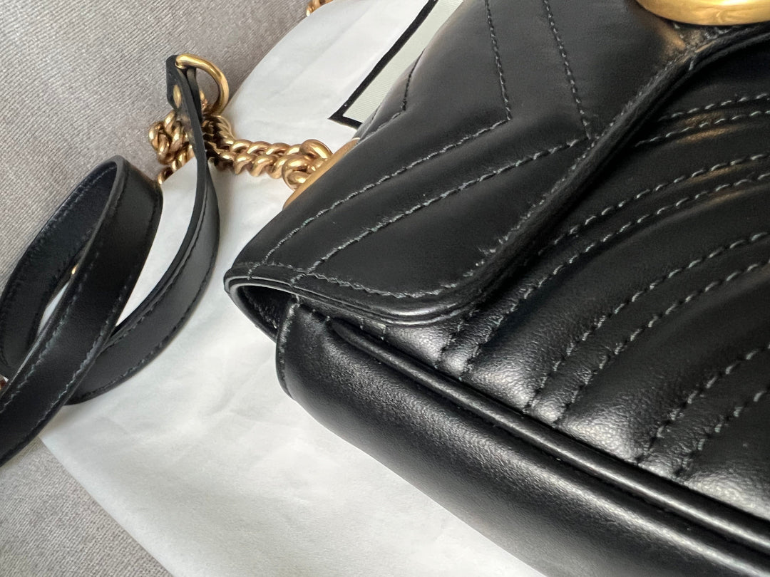 Gucci GG Black Marmont Mini Shoulder Bag (RRP £1,700)