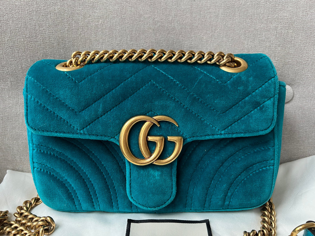 Gucci GG Mini Velvet Marmont Mini Shoulder Bag (RRP £1295)