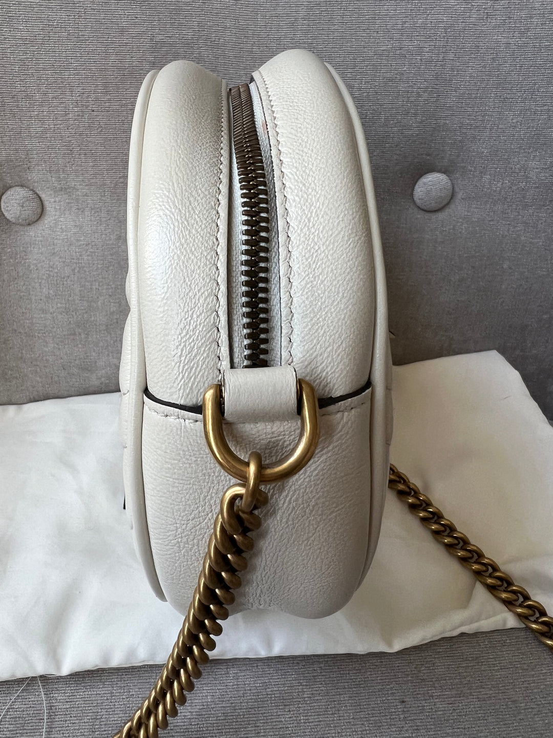 Gucci GG Round White Marmont Small Shoulder Bag (RRP £1,160)