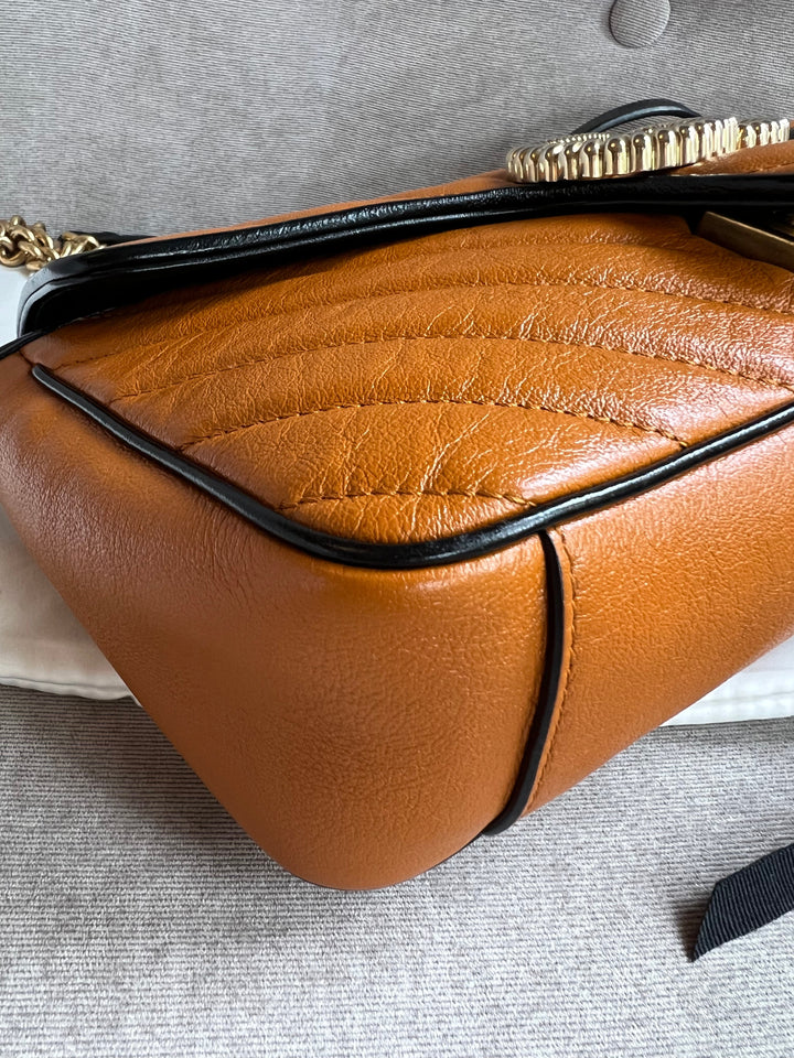 Gucci GG Torchon Tan Marmont Small Shoulder Bag (RRP £1590)