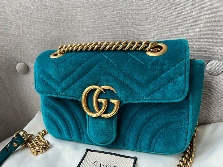 Gucci GG Mini Velvet Marmont Mini Shoulder Bag (RRP £1295)