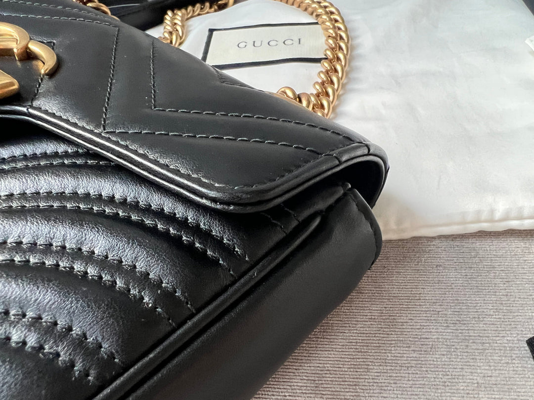 Gucci GG Black Marmont Mini Shoulder Bag (RRP £1,700)