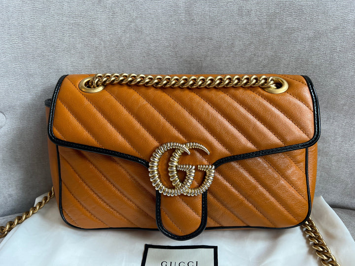 Gucci GG Torchon Tan Marmont Small Shoulder Bag (RRP £1590)