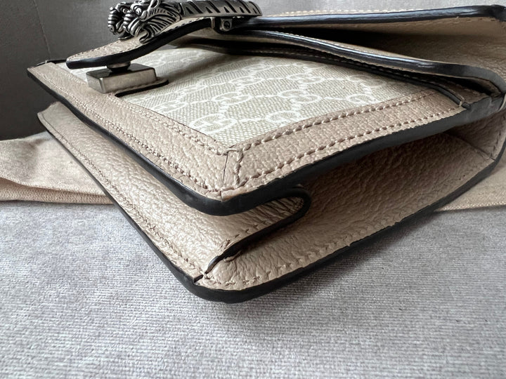 Gucci Dionysus GG Small Shoulder Bag in White and Beige Canvas (RRP £2,130)