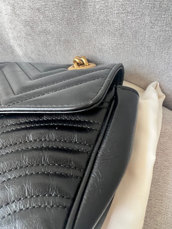 Gucci GG Black Marmont Small Shoulder Bag (RRP £1800)