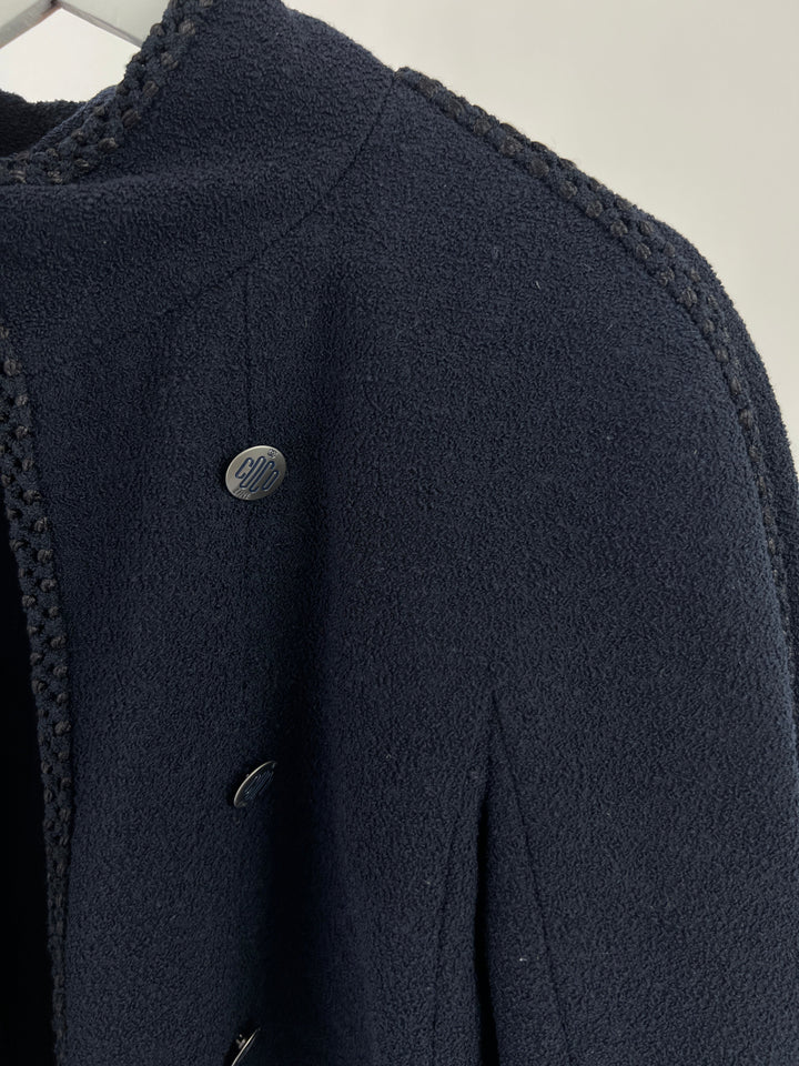 Top Quality Chanel Navy 2008 Cruise Accent Jacket with Tassel Detailing FR 38 (UK 10)