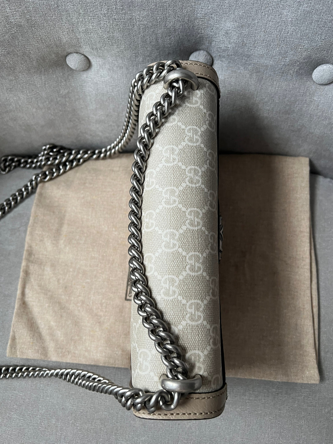 Gucci Dionysus GG Small Shoulder Bag in White and Beige Canvas (RRP £2,130)