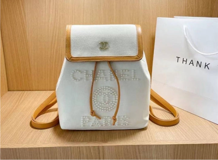 Top Quality Chanel woman pearl bead Backpack