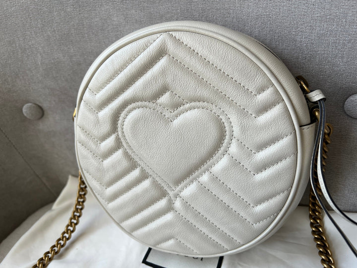 Gucci GG Round White Marmont Small Shoulder Bag (RRP £1,160)