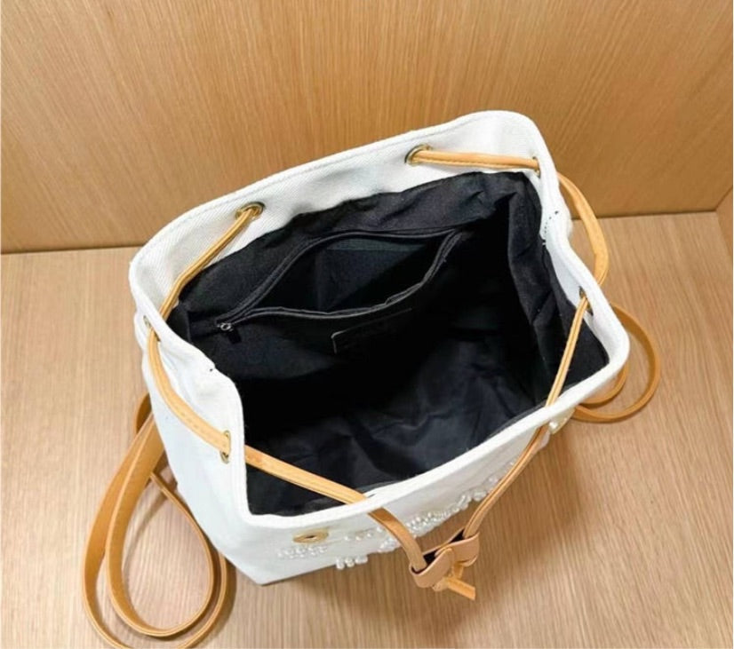 Top Quality Chanel woman pearl bead Backpack