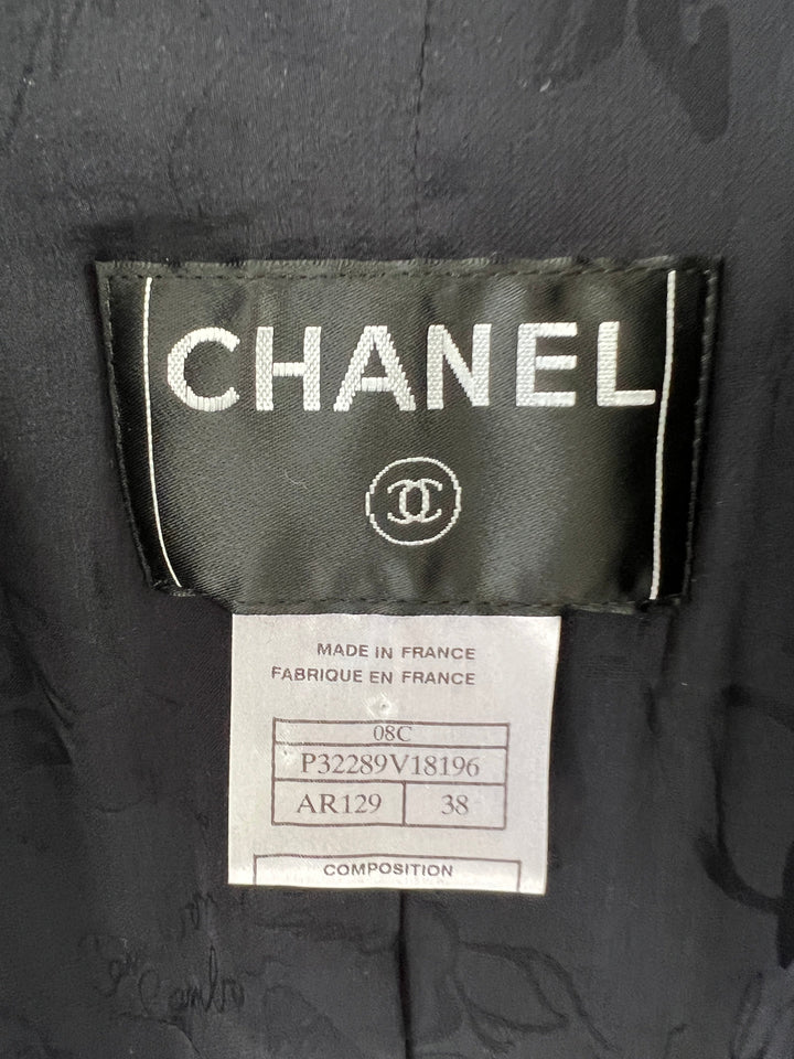 Top Quality Chanel Navy 2008 Cruise Accent Jacket with Tassel Detailing FR 38 (UK 10)