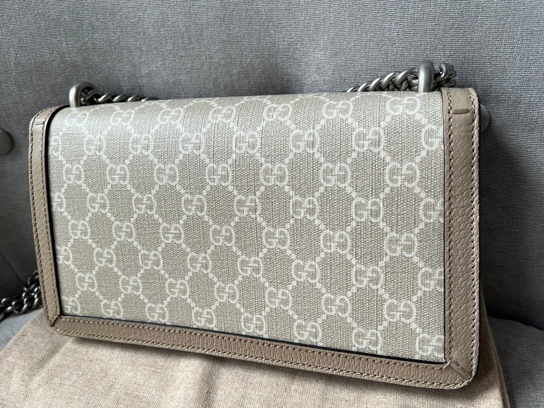 Gucci Dionysus GG Small Shoulder Bag in White and Beige Canvas (RRP £2,130)