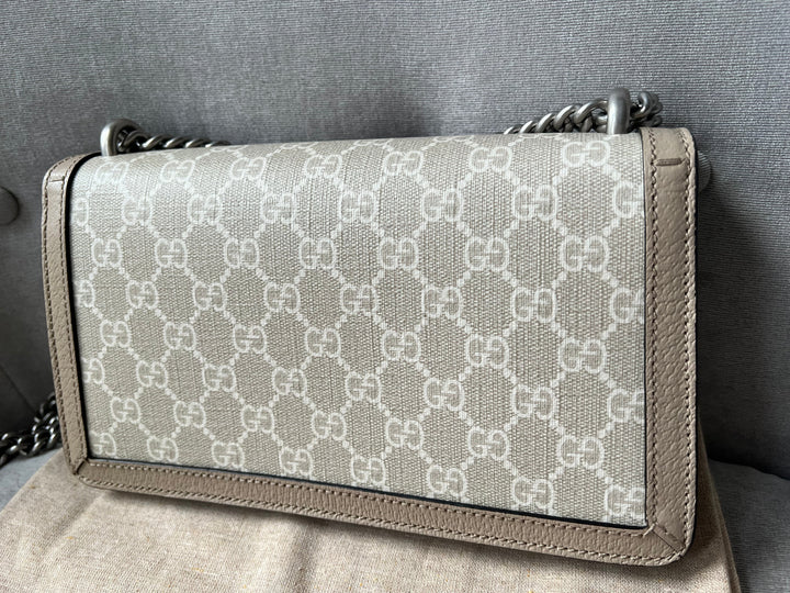 Gucci Dionysus GG Small Shoulder Bag in White and Beige Canvas (RRP £2,130)