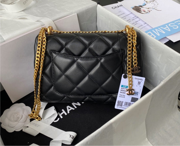 Black/gold Top Quality Chanel woman handbag