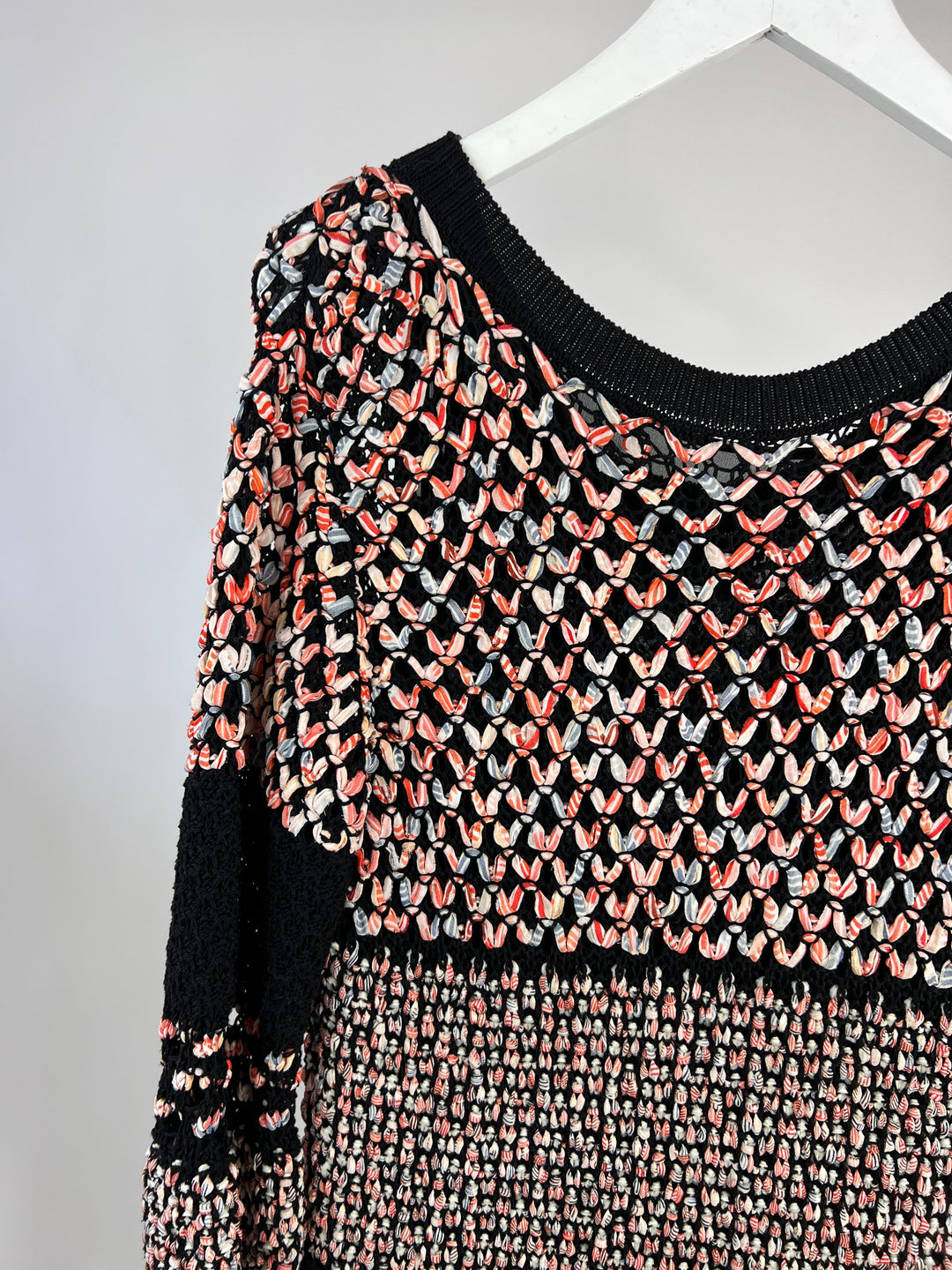 Top Quality Chanel Tweed Multi-Colour Open-Knit Dress with Front Pocket Detailing FR 34 (UK 6)