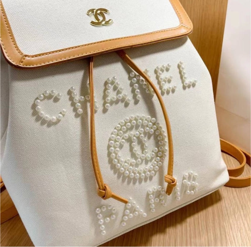 Top Quality Chanel woman pearl bead Backpack