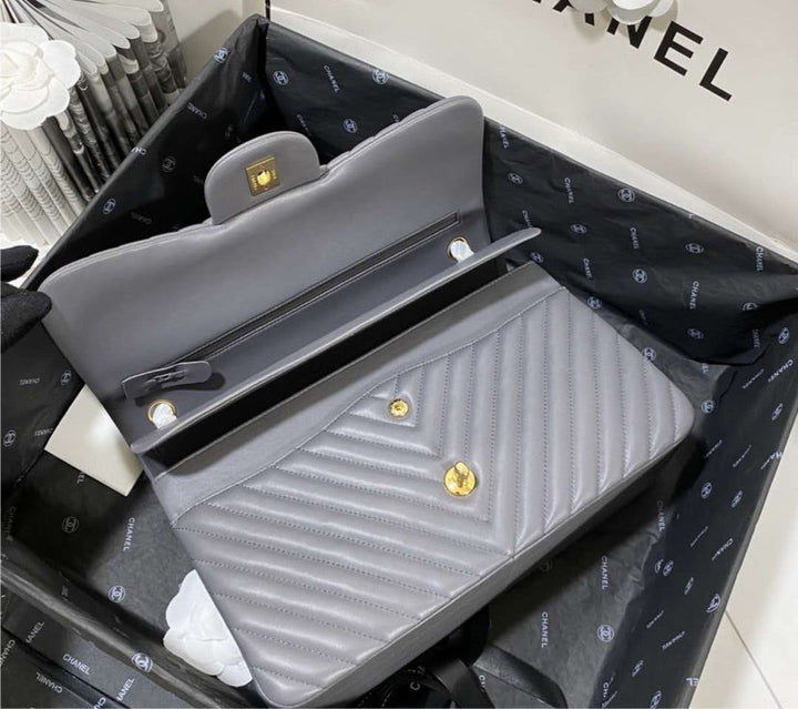 Grey Top Quality Chanel woman handbag